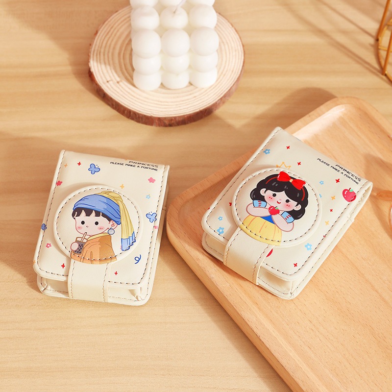 กระเป๋าใส่ลิปสติกแบบพกพา ลายการ์ตูนน่ารัก พร้อมกระจกในตัว สำหรับพกลิปสติก 2 แท่ง พร้อมส่งจากไทย