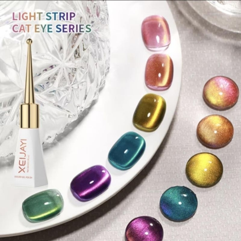 "พร้อมส่งจากไทย" ชุด 6 สีเจลลุกแก้ว Xeijay สะท้อนแสง  สียอดนิยมไหม่ ขนาด 10ml