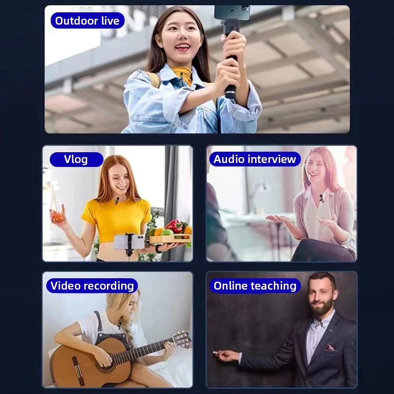 ไมโครโฟนไร้สาย   Wireless Microphone   แบบพกพา ใช้สําหรับสมาร์ทโฟน ไมค์ไร้สายหนีบเสื้อ ไมค์หนีบปกเสื้อ thumbnail 10