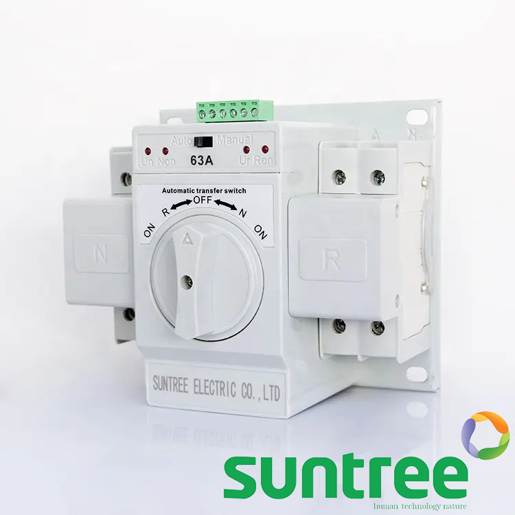 SQ8W-63 2P 1Phase 220VAC 63A สวิทช์สลับแหล่งจ่ายอัตโนมัติ Automatic transfer switch ( ATS ) ระบบโซล่