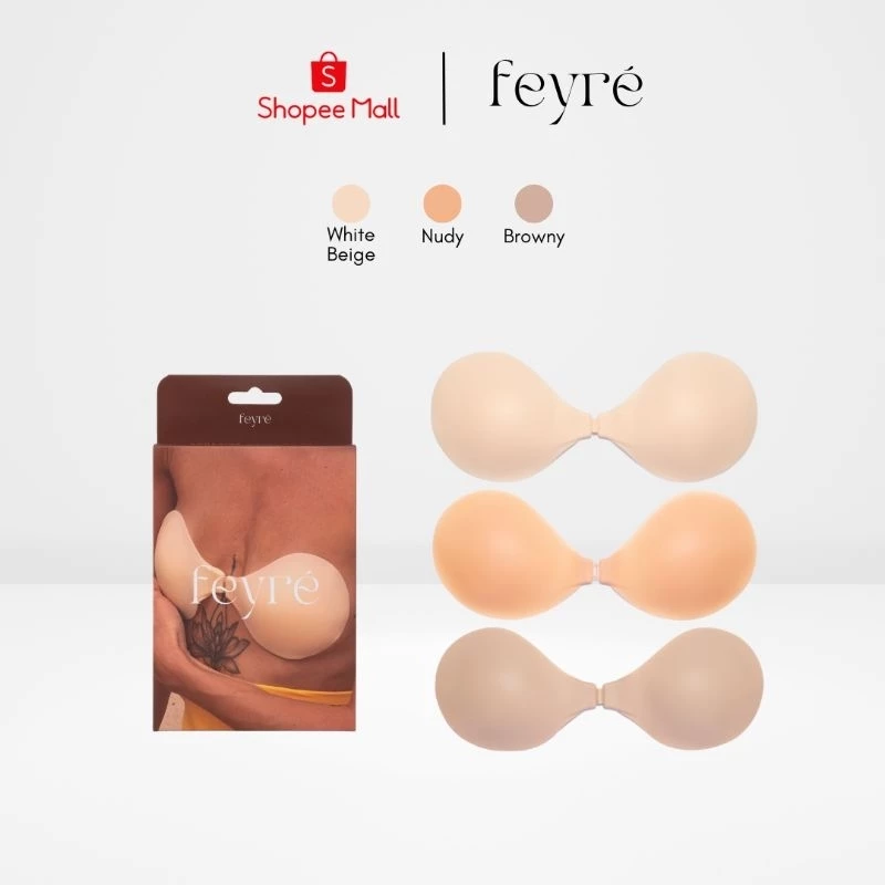Feyré - (Upgrade) บราซิลิโคน ทรงกลม กาวติดเหนียวแน่นตลอดวัน ซิลิโคนหนา ปกปิดได้ 90%