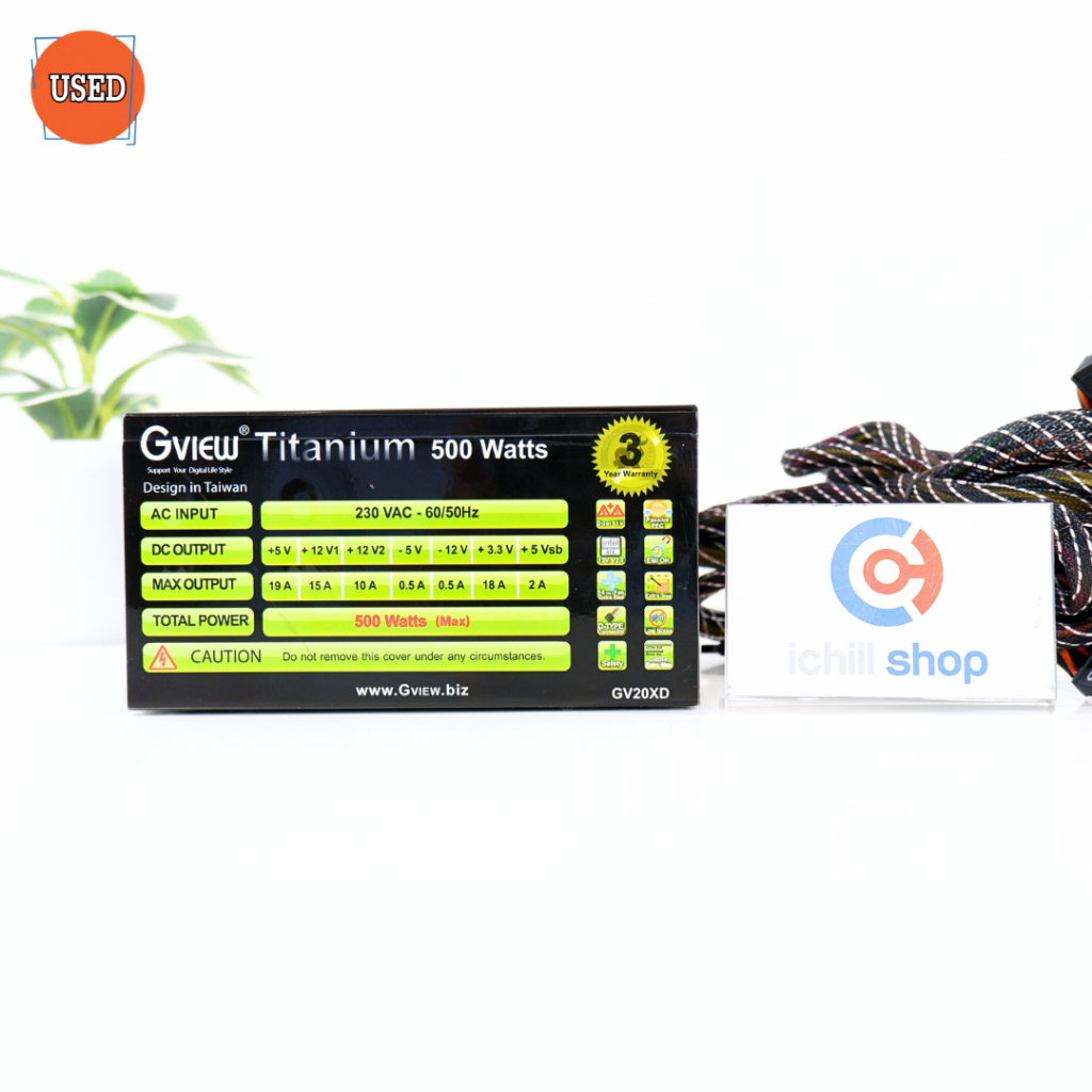 POWER SUPPLY (พาวเวอร์ซัพพลาย) GVIEW TITANIUM 500W P10729