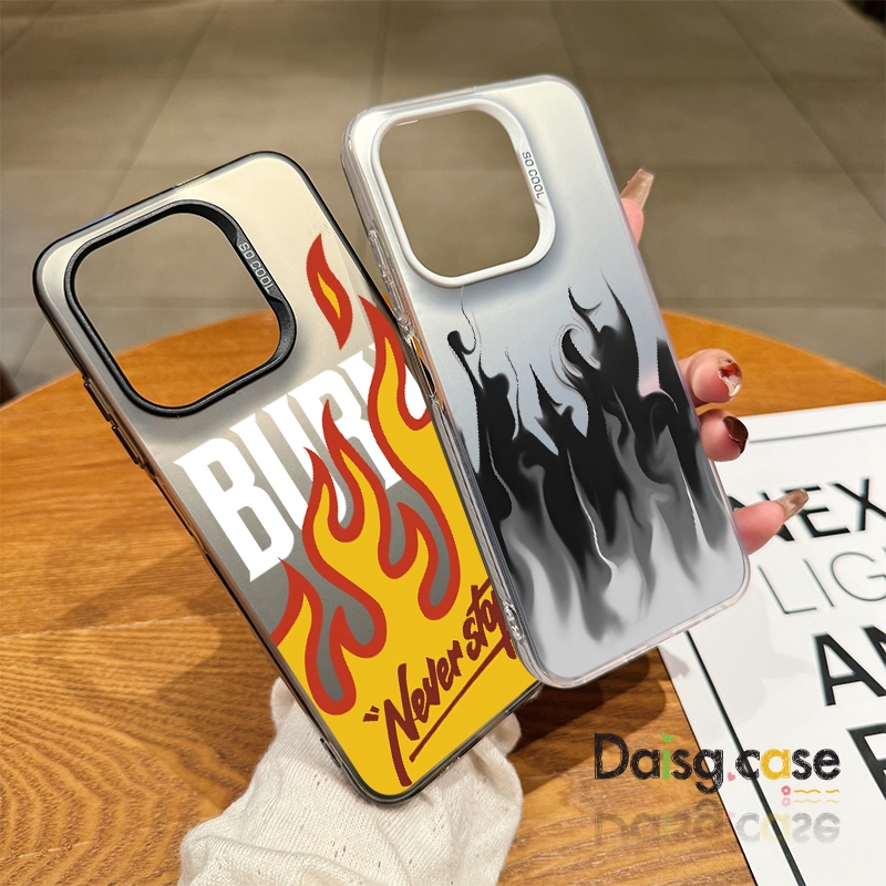 แฟชั่นภาษาอังกฤษเปลวไฟทองไฟหรูหราIMDฝาครอบโลหะแข็ง เคส Samsung A55 A54 A53 A52S A52 A51 A50 A30S A50S A34 A15 A14 A02S