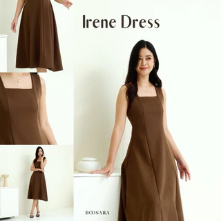 Irene Dress🌷👜〰️ชุดเดรสแขนกุด กระโปรงทรงพริ้ว เรียบหรู ดูดีดูแพง - BSR C.