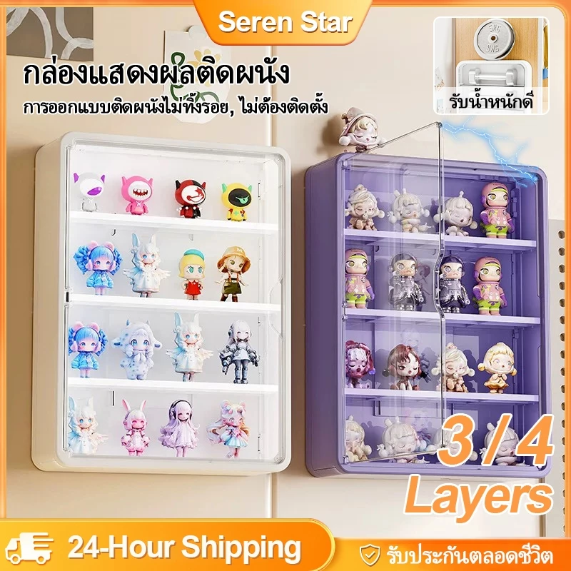 แบบแขวนผนัง กล่องโมเดล กล่องใสเก็บโมเดล ไม่ต้องติดตั้ง กันฝุ่นกันความชื้น  โชว์ของเล่น ของสะสม
