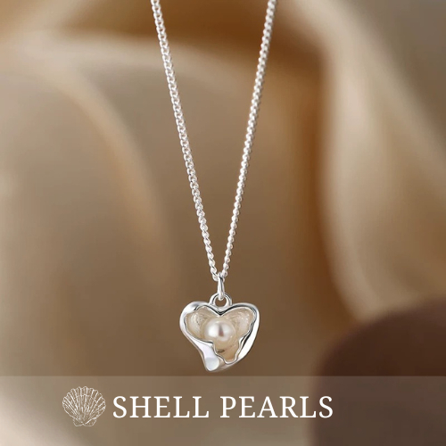 MEET💕 พร้อมส่ง Shell Pearls ไข่มุกสีขาว สร้อยคอเงิน สร้อยไข่มุก สร้อยคอเพชร สร้อยแฟชั่น สร้อยเงิน925