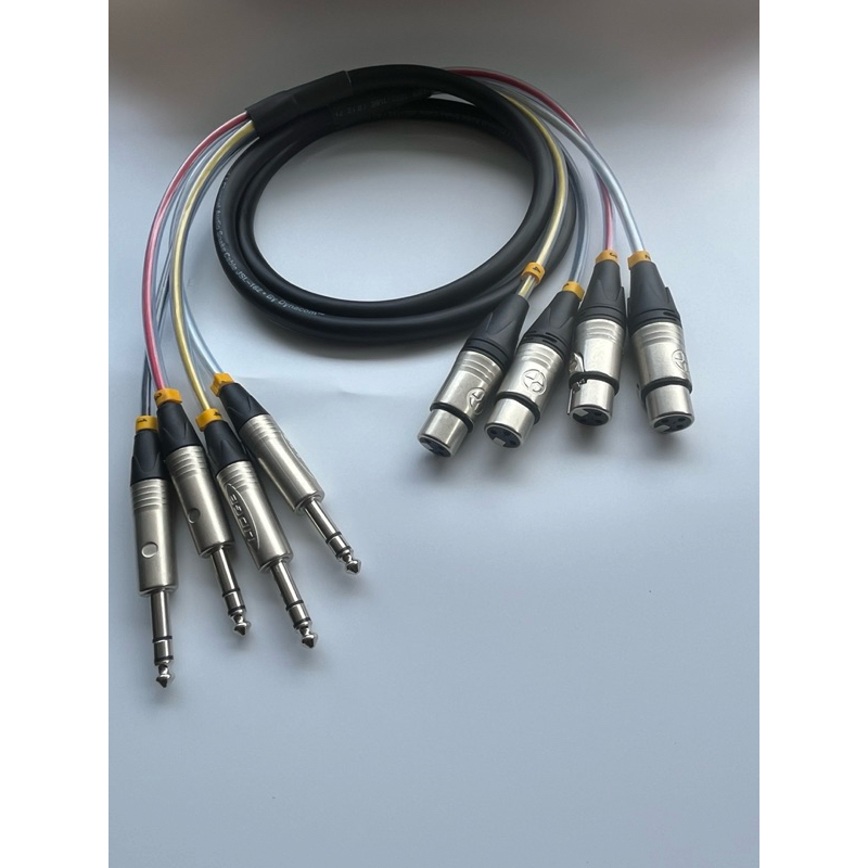 สาย trs4-xlrเมีย4 ทำจากสายมัลติคอร์ของDynacomหัวของLidgeทั้งชุด