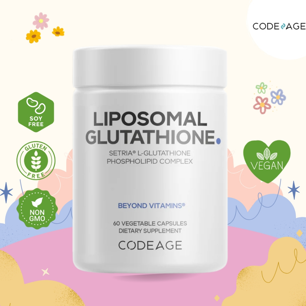 CODEAGE LIPOSOMAL GLUTATHIONE -60 Capsules🍃กลูตาไธโอนสารต้านอนุมูลอิสระ บำรุงเซลล์ประสาท การทำงานของตับ ระบบภูมิคุ้มกัน🍃