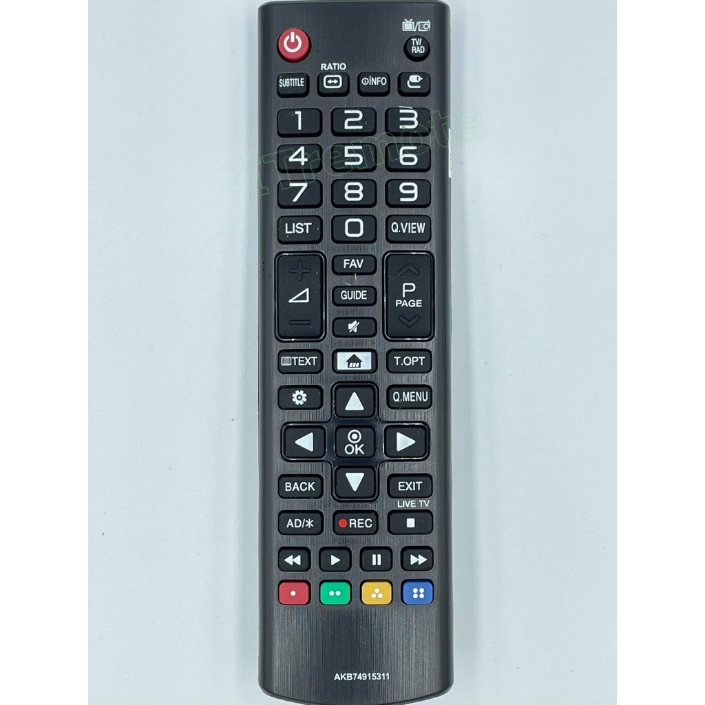 รีโมททีวีที่ใช้งานได้กับ  LG รุ่น AKB74915311  มีปุ่ม Text/Home/T.OPT/Q.Menu/Live TV