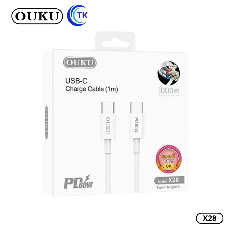 ใหม่ล่าสุด!! OUKU X28 สายชาร์จเร็ว Type-C to Type-C ความยาว1M Charging Data Cable PD60W Fast Charge 3A สายชาร์จชาร์จเร็ว ราคา ถูกที่สุด ดีลบีเคเค แกลเลอรีภาพที่ 9