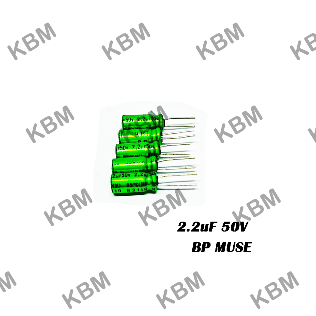 Capacitor (คาปาซิเตอร์) 2.2uF 50v Nichicon BP MUSE green ไม่มีขั้ว