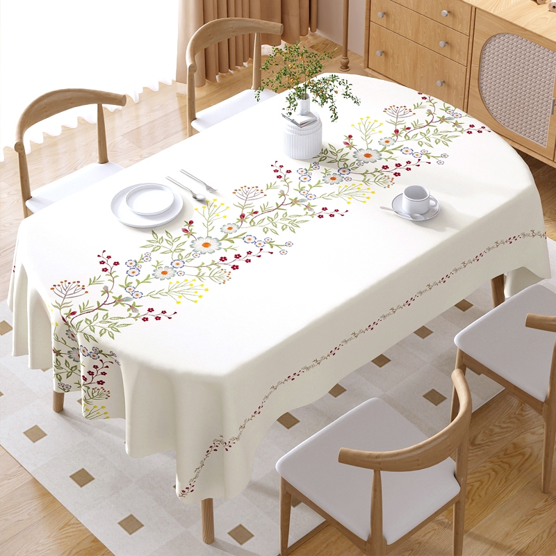 ผ้าคลุมโต๊ะ2025 รุ่นใหม่ ไม่ต้องซัก กันน้ำ-น้ํามัน-ความร้อน รูปวงรี สำหรับโต๊ะอาหาร/โต๊ะนํ้าชา สไตล์ลักชัวรีหรูหรา