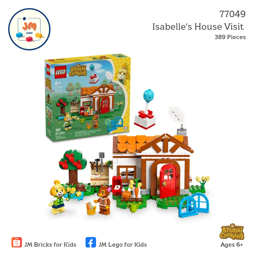 LEGO Animal Crossing 77049 Isabelle's House Visit (389 Pieces) สำหรับเด็กอายุ 6 ปีขึ้นไป Brick Toy