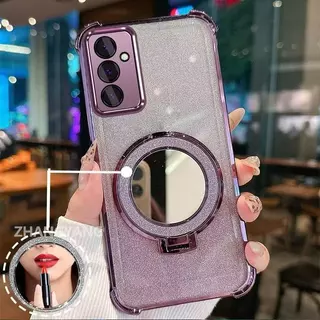 เคสขอบสี กากเพชร สำหรับ Samsung S26FE A27 A37 A57 S25FE A07 A17 A06 A36 A56 A16 A55 S24FE A02S A03S ตั้งได้ กันกระแทก