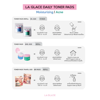 (Refill 80 แผ่น) LA GLACE TONER PADS REFILL | โทนเนอร์แพดลากลาสรีฟิล Acne & Moist โทนเนอร์แพด ใช้ได้ทั้งตอนเช้า&ก่อนนอน