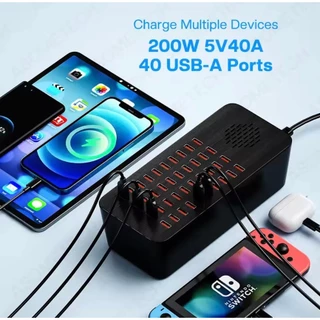 2025 10/12/20/30/40/60 พอร์ต USB ชาร์จโทรศัพท์ Station Power Adapter Station Fast Charger สำหรับ โทรศัพท์ charger