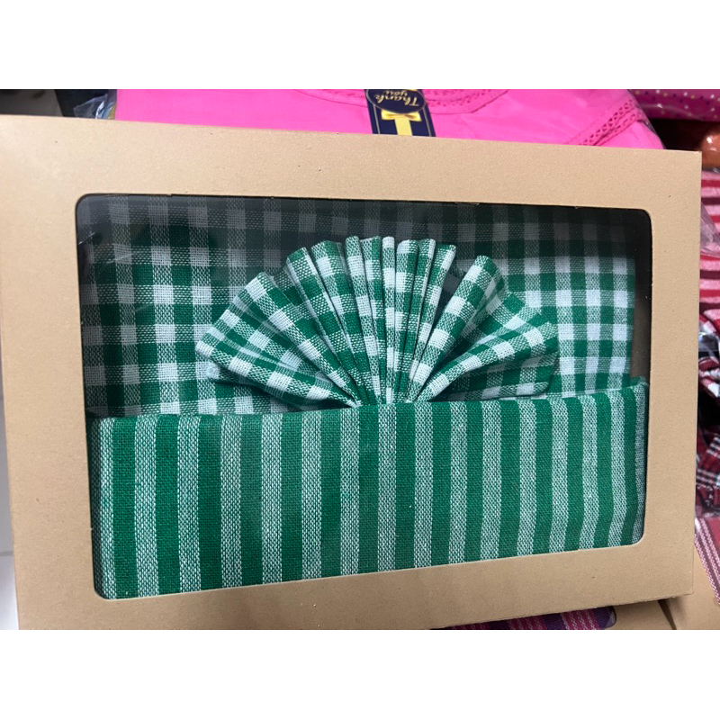 ผ้าขาวม้า+พับจีบใส่กล่อง ของฝากหรือที่ระลึกได้ ขนาด 80×190 cm แกะใช้งานได้จริง - รูปที่ 3