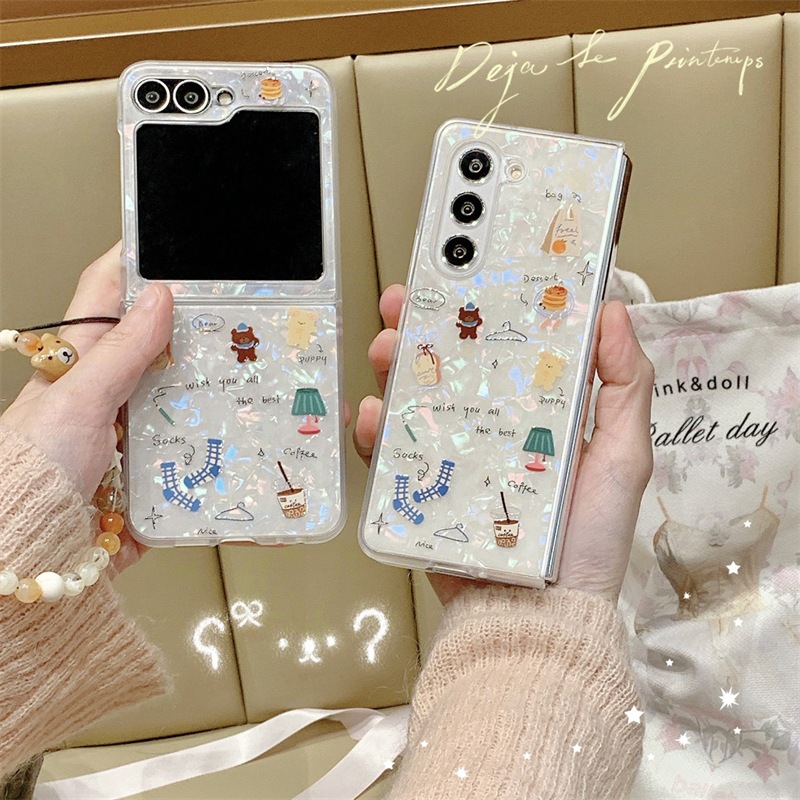 พร้อมส่งจากไทย ! เคสฟลิปหินอ่อนลายการ์ตูนแสนมินิมอล พร้อมสายคล้องมือ (2034) for Samsung Galaxy Z Flip6 Flip5 Flip4 Flip3 ราคา ถูกที่สุด ดีลบีเคเค แกลเลอรีภาพที่ 3