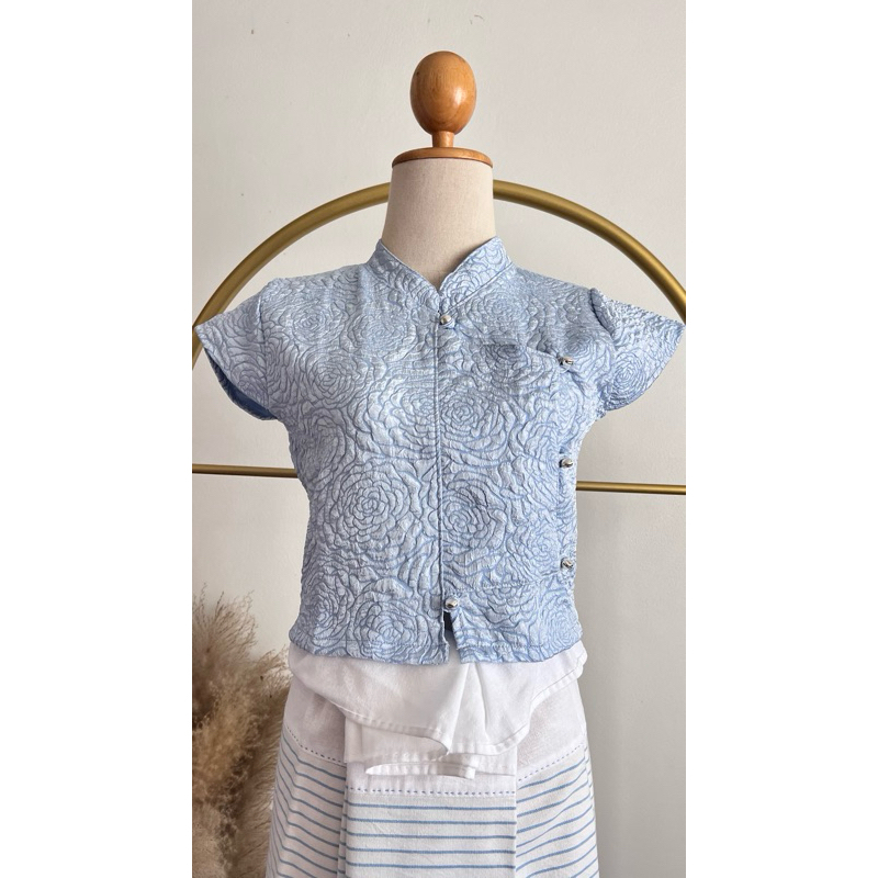 เสื้อไตแขนเลยผ้าแจ็คการ์ดลายกุหลาบ - รูปที่ 2