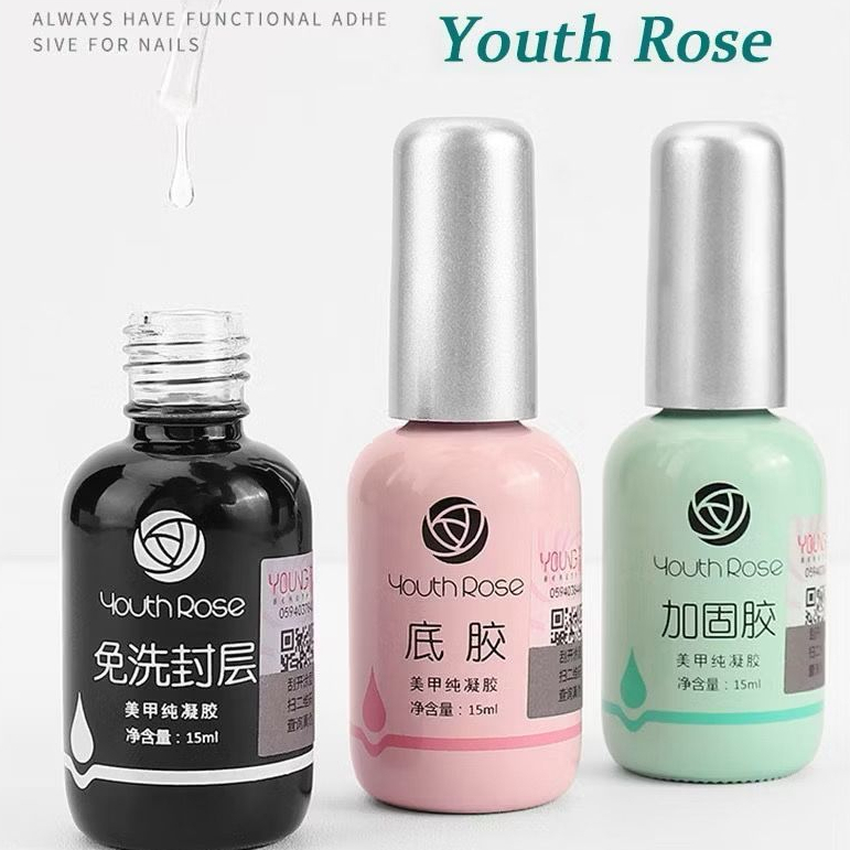 Youth Rose เบสท็อปกุหลาบ ฮาร์ดเจล base top เคลือบเล็บเงา ฝังอะไหล่