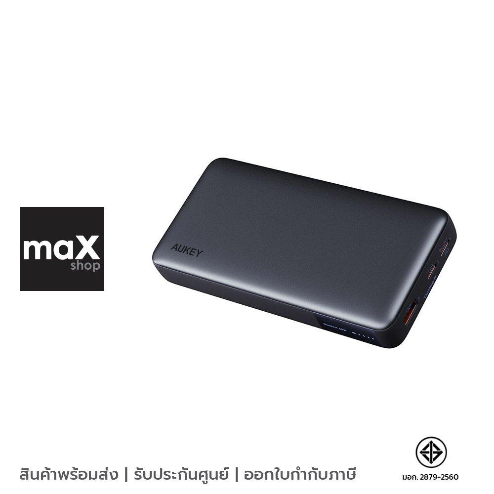 AUKEY พาวเวอร์แบงค์ชาร์จเร็ว 20000mAh 30 วัตต์ PD 3.0 สีเทา รุ่น PB-Y42