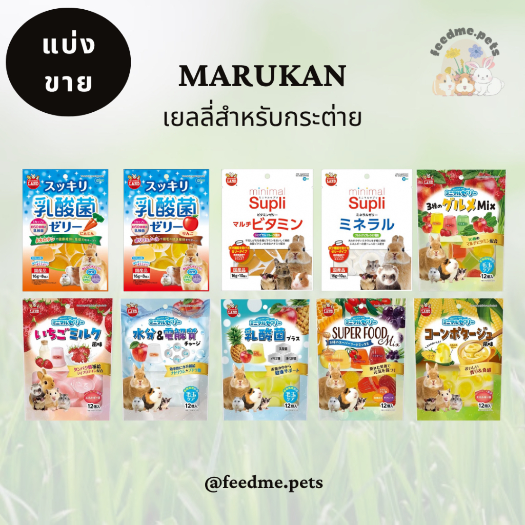 Marukan เยลลี่สำหรับกระต่าย แกสบี้ แฮมสเตอร์ สัตว์ฟันแทะ นำเข้าจากญี่ปุ่น (แบ่งขาย)