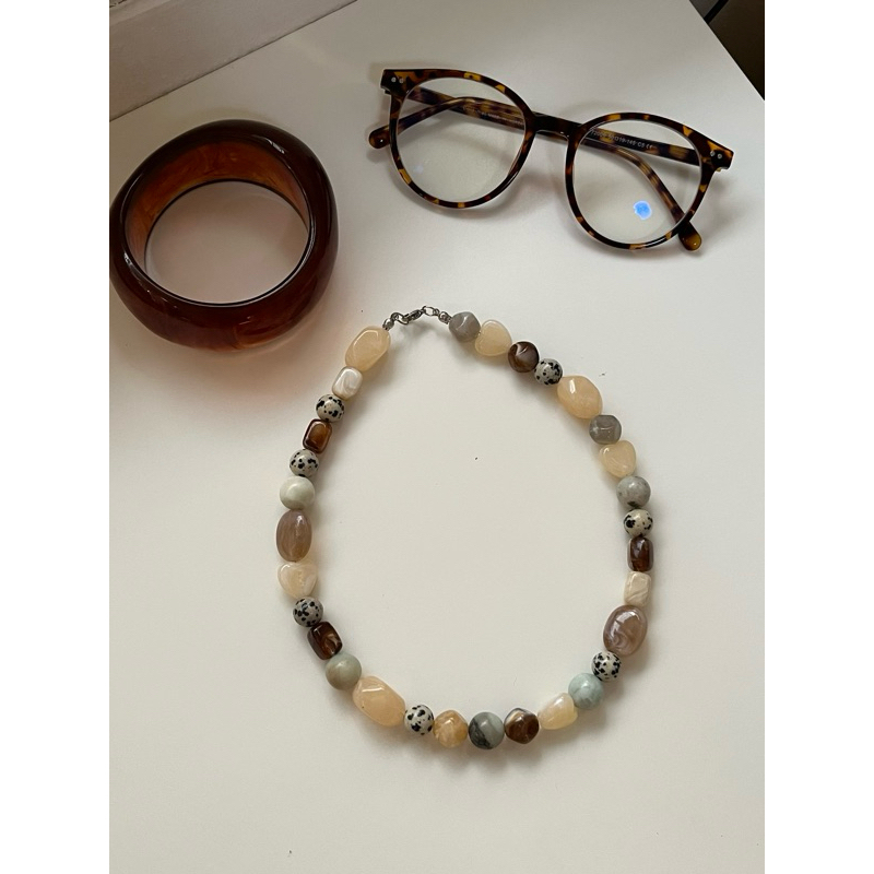 SMB - สร้อยคอหินและลูกปัดเรซิ่นรุ่น Riverbed🍸🍈🧄🧊