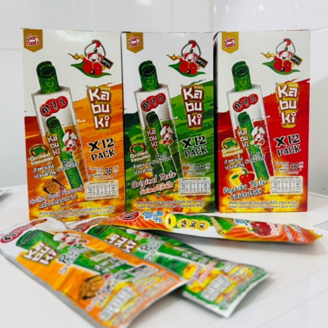 สาหร่ายม้วนคาบูกิ1กล่อง12ชิ้น