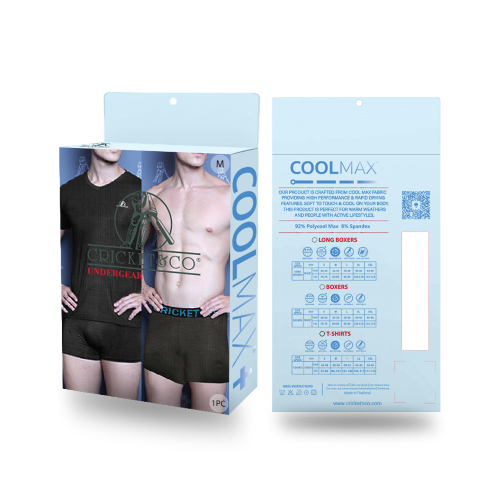 (Box 2 ชิ้น) Cricket & Co กางเกงชั้นในผู้ชายรุ่น Cool Max แบบ Short Boxer มี 7 สี