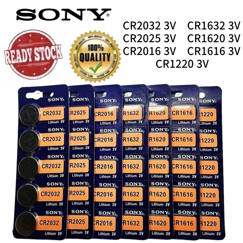 ของแท้ CR2032 ถ่านกระดุม SONY รุ่น CR2032 / CR2025 / CR2016 / CR1632 / CR1620 / CR1616 / CR1220 3V L