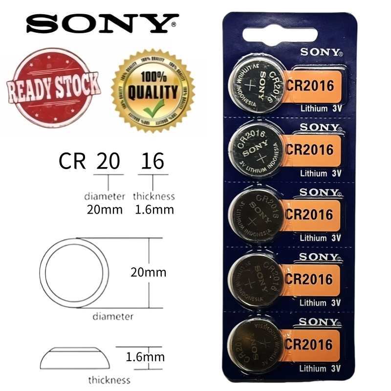 ของแท้ CR2016 ถ่านกระดุม SONY รุ่น CR2032 / CR2025 / CR2016 / CR1632 / CR1620 / CR1616 / CR1220 3V L