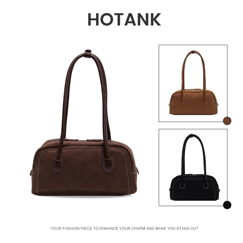 HOTANK กระเป๋าหนังกลับ กระเป๋าสะพายไหล่สําหรับผู้หญิงหลายกระเป๋ากระเป๋าใต้วงแขนกระเป๋าถือหนังนิ่ม มารยาท สําหรับทํางาน