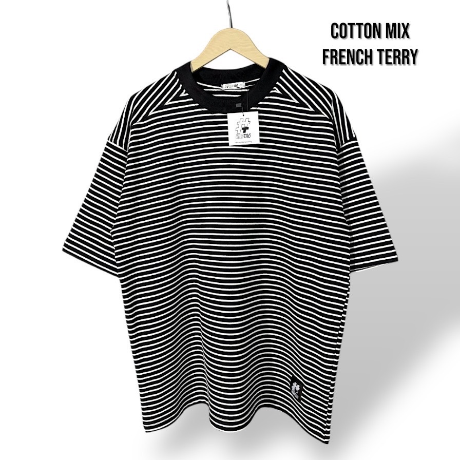 Hastag เสื้อยืดoversize สีพื้น และลายริ้ว แนวมินิมอล สตรีท รุ่นK01