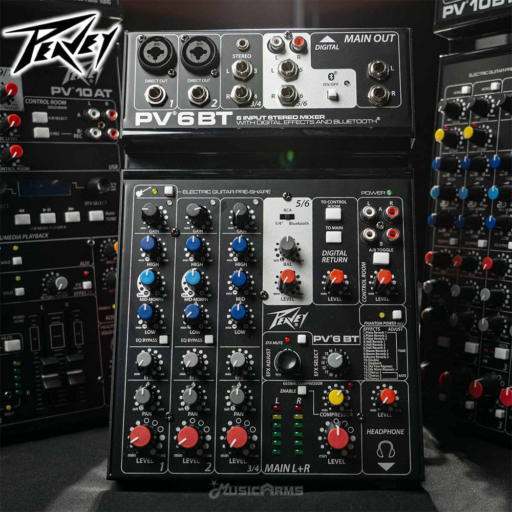 Peavey PV 6 BT อนาล็อค มิกเซอร์ Analog Mixer รับประกันศูนย์ Music Arms