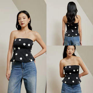 Swana.ss - Sugar dots tube top XS-2XL (แค่เสื้อ)🤍🖤 เสื้อเกาะอกลาย dot