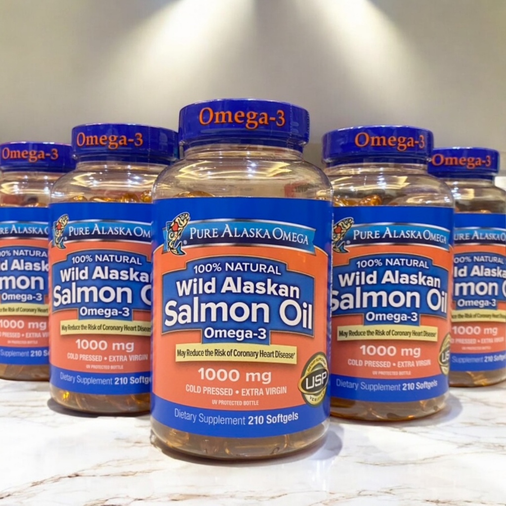 Exp.01/2028🔥🔥Pure Alaska Omega Wild Alaskan Salmon Oil 1000 mg 210 Softgels