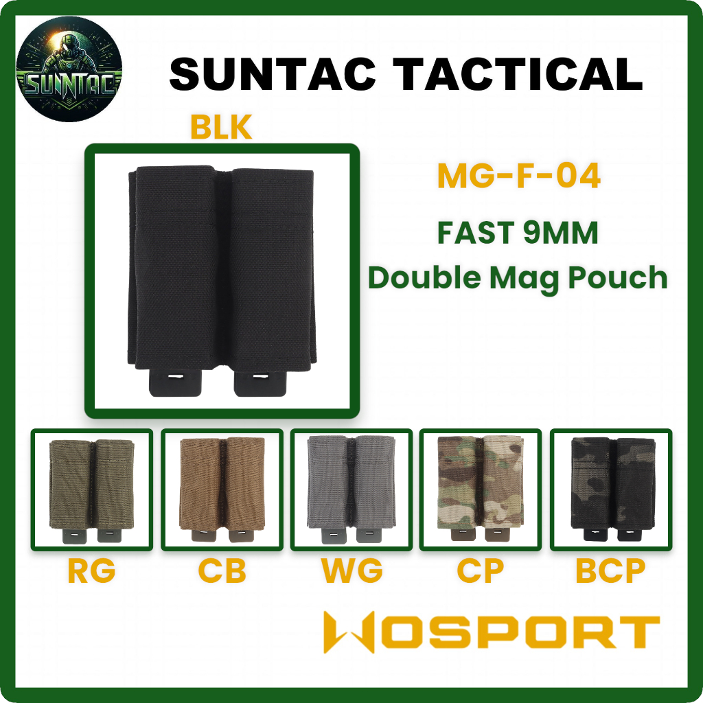 Wosport ซองแม็ก| FAST 9MM Double Mag Pouch | MG-F-04