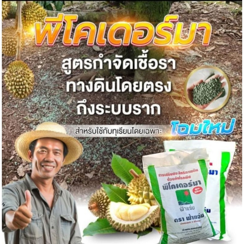 สารปรับปรุงดินพีโคเดอร์มา ไตรโคเดอร์มา อัดเม็ดตราฟ้าแจ่ม (ร้านเจ้าของแบรนด์) ขนาด5กิโลกรัม