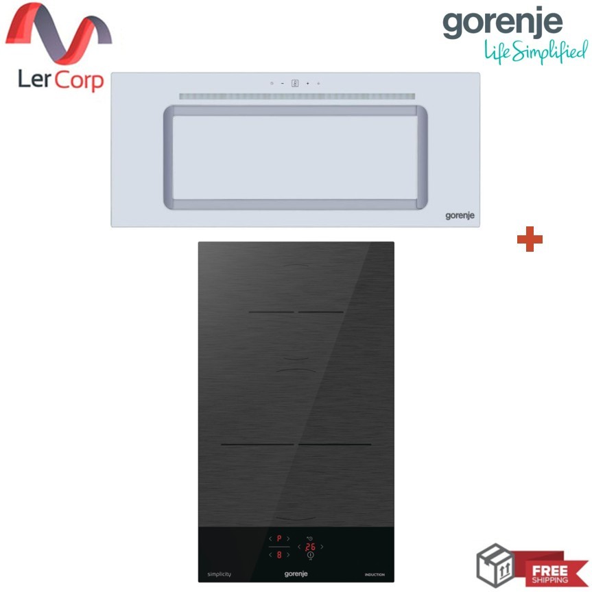 (Gorenje) เครื่องดูดควันฝังใต้ตู้ WHU52-TH + เตาไฟฟ้าอินดักชั่น ควบคุมระบบสัมผัส รุ่น GI3201SYBSC