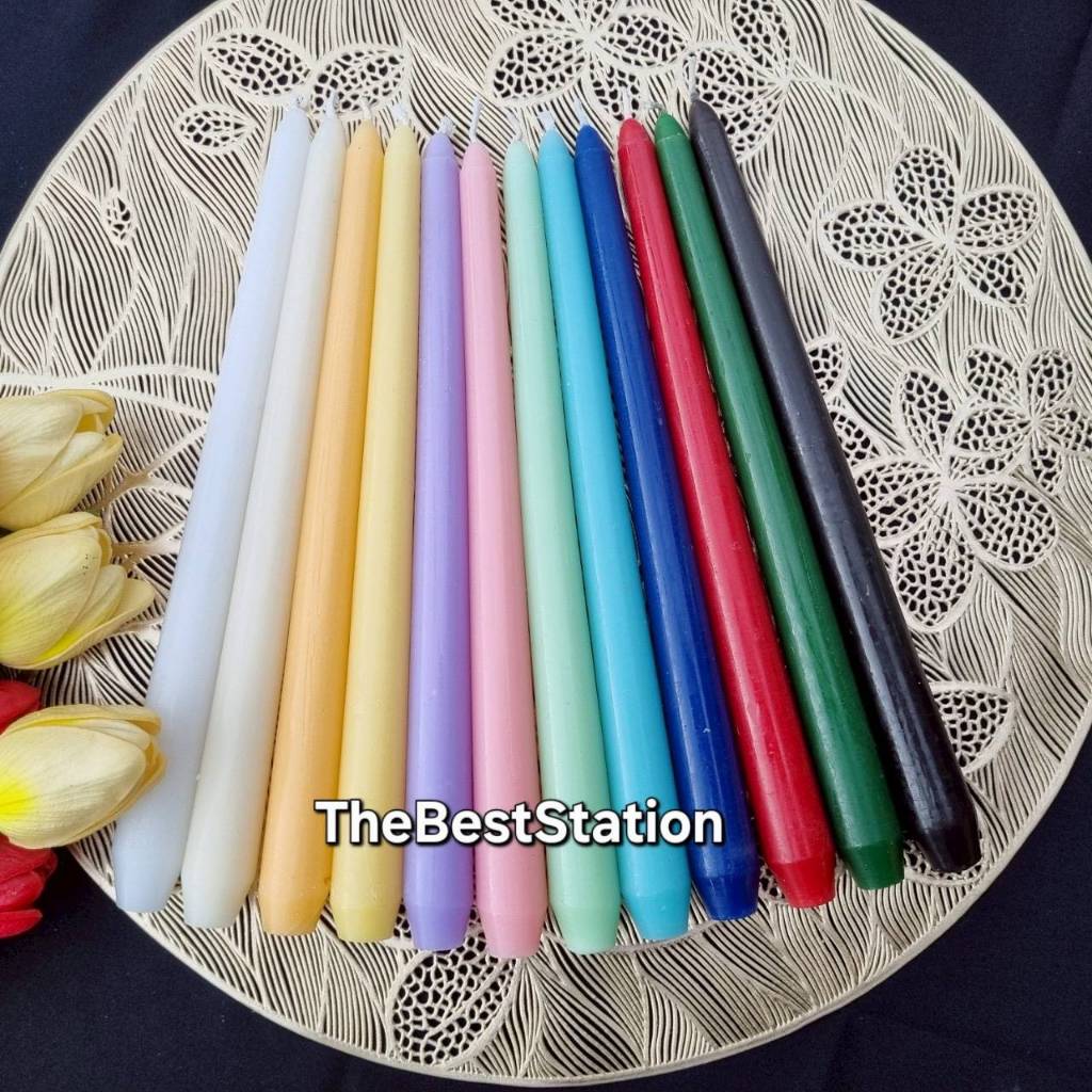 TheBestStation เทียนเทปเปอร์ 10นิ้ว 6แท่ง/แพ็ค Tapper Candles  10"  6Pcs/Pack *ไม่มีกลิ่น
