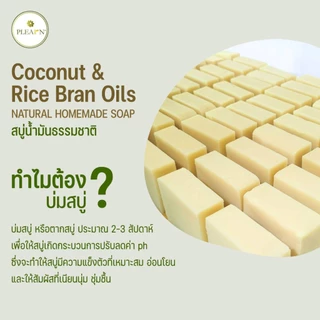 PLEARN สบู่น้ำมันมะพร้าวน้ำมันรำข้าว 90 g Coconut & Rice Bran Oils เติมความชุ่มชื้น ผิวไม่แห้ง ลดกลิ่นตัว ไม่ทิ้งคราบ