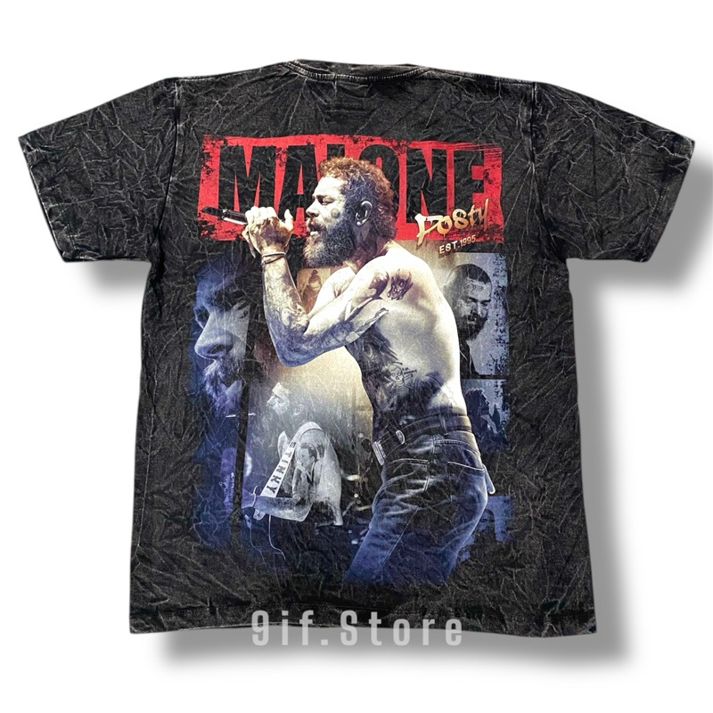 เสื้อผ้าฟอก-ผ้าดำ Posty ฟอนต์ควัน(เรืองแสง)ป้ายRockTees รูปที่ 5
