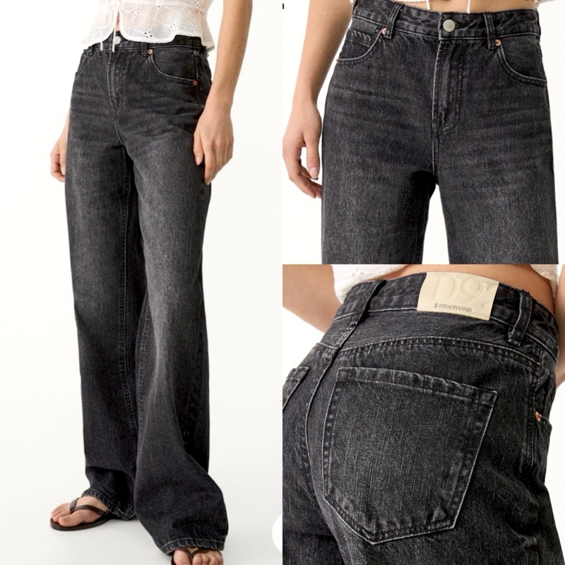 Stradi D92 Black Straight Wild Jeans