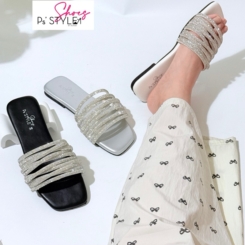 ⋆ 𐙚 ̊. รองเท้าแตะแบบสวม รุ่น Diamond (36-45) พร้อมส่ง 🇹🇭 งานไทย