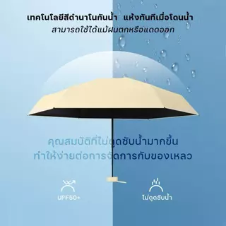 ร่มพกพา ป้องกันแสงยูวี เหมาะกับวันแดดจัดและฝนตก เรียบง่ายและสะดวกสบาย ใส่ในกระเป๋าและกระเป๋ากางเกงได้ วัสดุคุณภาพสูงMINI