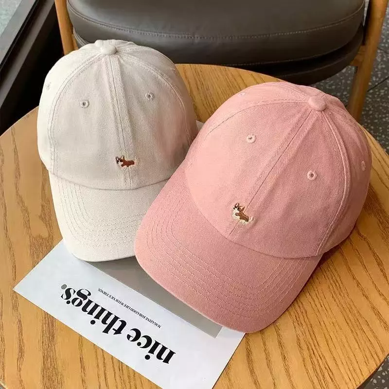 หมวกสไตล์เกาหลี หมวกมินิมอล มี 5 สี ปัก สุนัขคอร์กี้