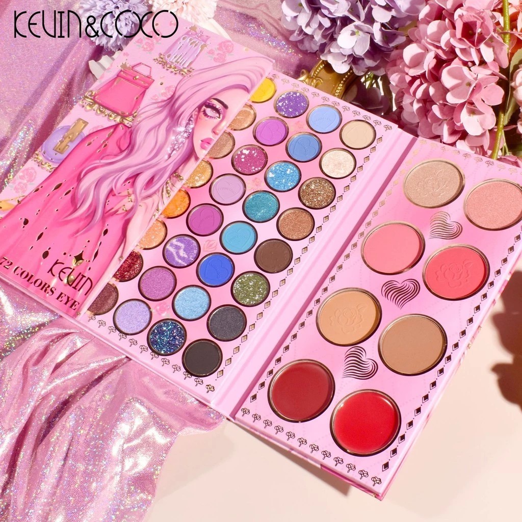ร้านค้าส่งเร็วมาก พาเลตต์อายแชโดว์ 72 สี เครื่องสำอางค์ KEVIN&COCO Eye Shadow Palette (KC223465)