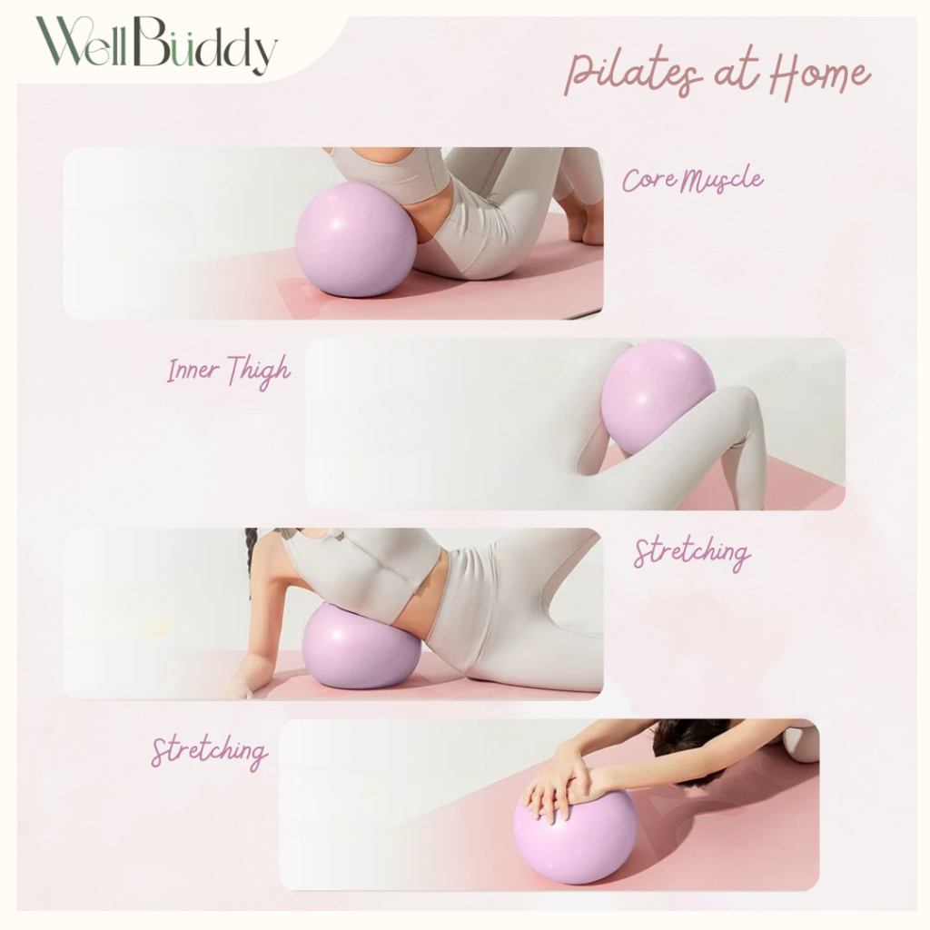 WellBuddy ลูกบอลพิลาทิส/ โยคะ ลูกบอลออกกำลังกาย 20 ซม. พลาสติกหนาพิเศษ (Pilates Ball) รูปที่ 2