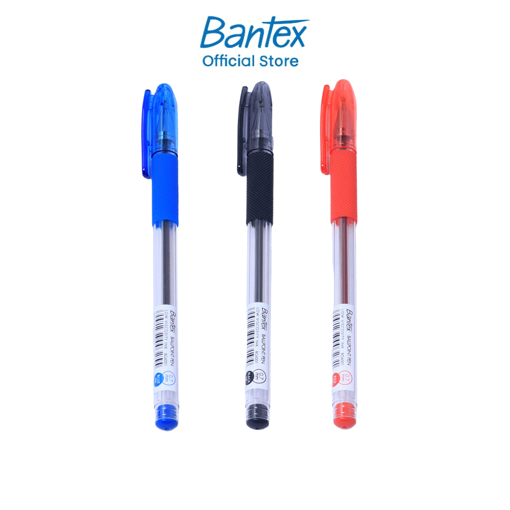 Bantex ปากกาลูกลื่น ปากกา เขียนลื่น 0.7มม พร้อมคลิปหนีบ ด้ามจับนุ่ม หมึกเข้ม เขียนง่าย Ballpoint Pen