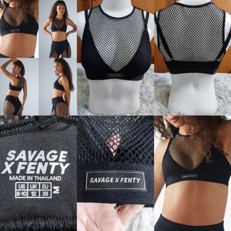 #สปอร์ตบรา เสื้อในตาข่าย สีดำสวยๆ#ใส่วิ่งใส่ออกกำลังกาย#SAVAGE X FENTY SIZE M อก 32-34"